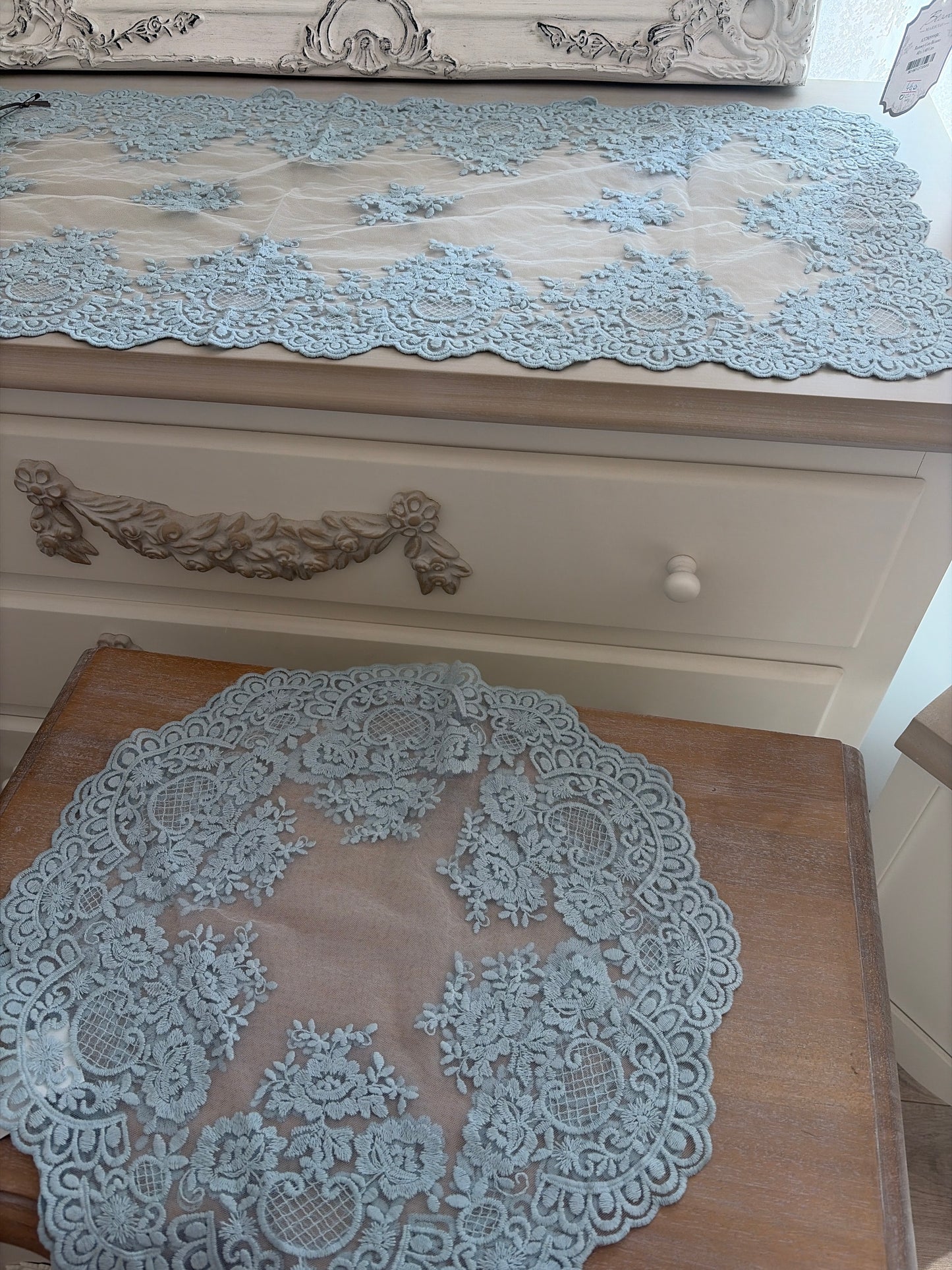 Tris di centri Luxury Provenza misura 95x43 40x40 colore carta da zucchero