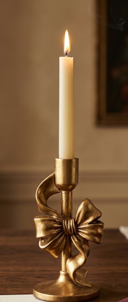 PORTACANDELA FIOCCO ORO SATINATO L'ARTE DI NACCHI LK-200
