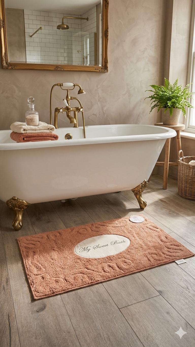 Tappeto bagno my sweet bath rosa in 2 misure atelier 17