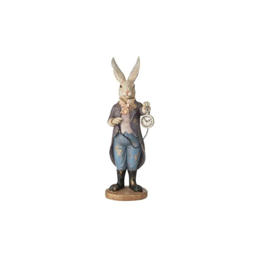 Statuina Coniglio di pasqua in resina effetto anticato 10x10xH30 cm