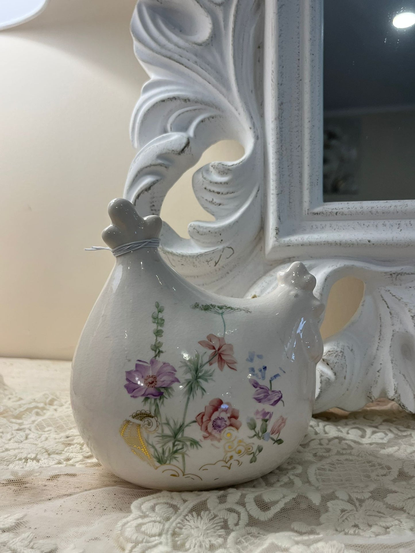 l'arte di nacchi gallina in ceramica 12x14cm