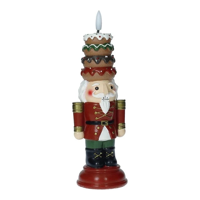 BRANDANI Candela LED Natalizia Soldatino Schiaccianoci in Paraffina 28cm 81126