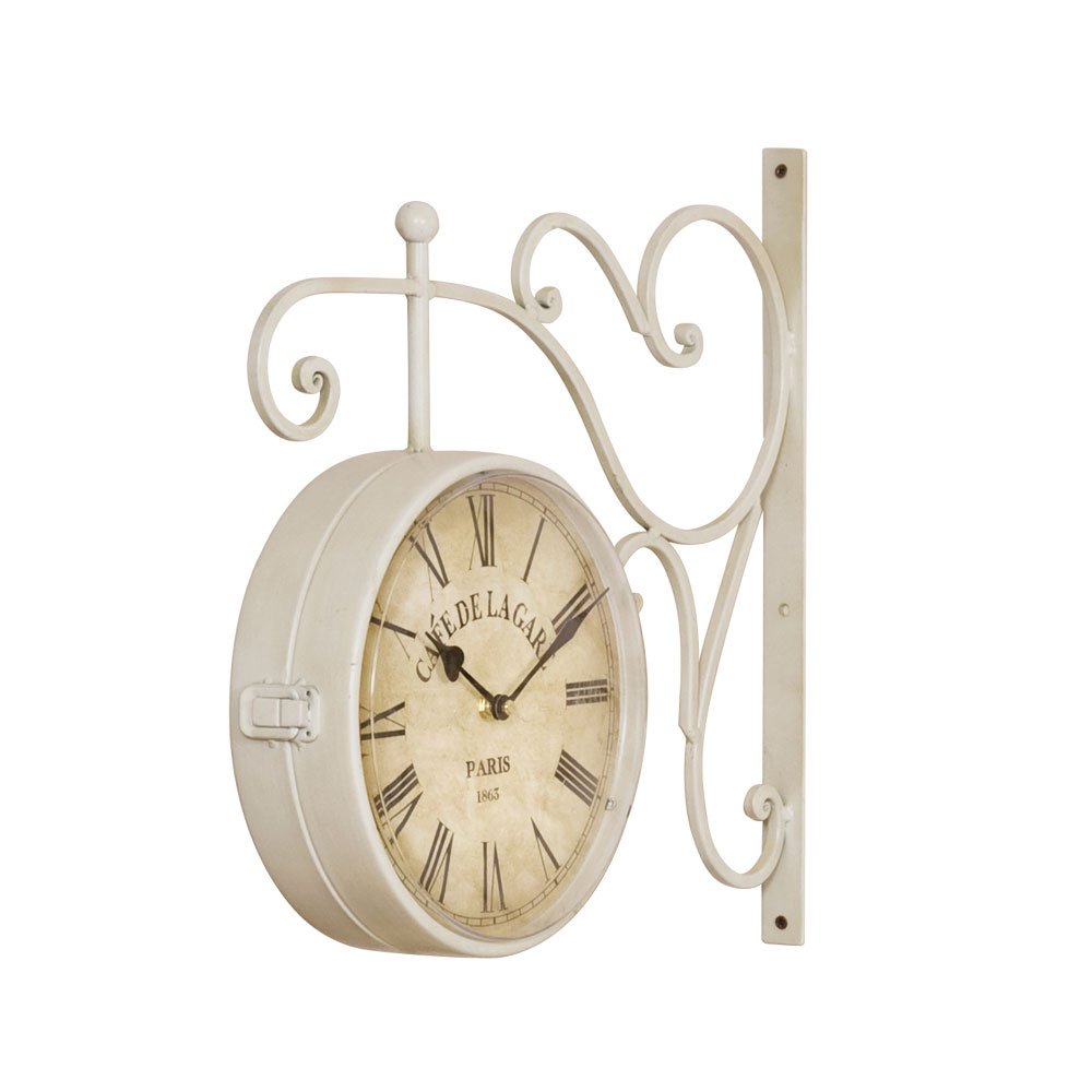 L'ARTE DI NACCHI Orologio stazione da parete metallo VINTAGE 38x42 cm HU-405