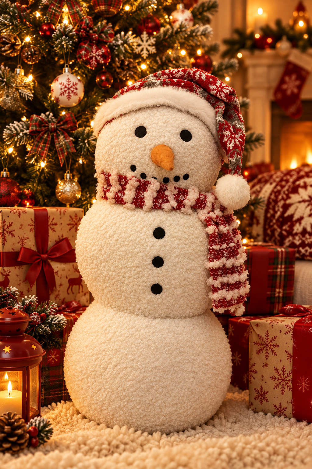 CUSCINO, PUPAZZO DI NEVE CON CAPPELLO E SCIARPA, MISURA 50 CM, 15 €