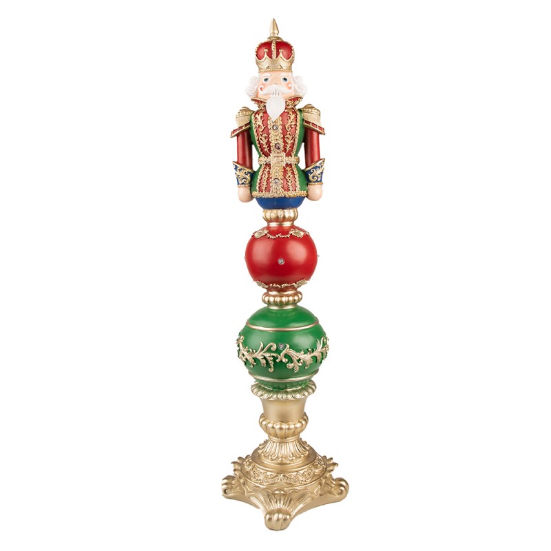 Figurina Schiaccianoci 60 cm Rosso Verde Poliresina
