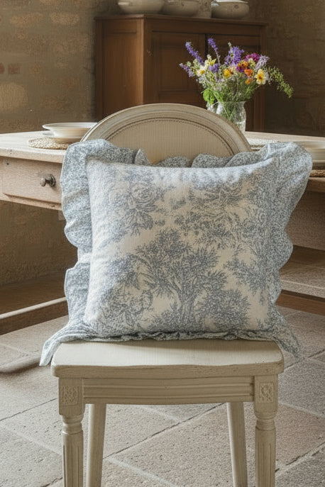 Cuscino sedia sfoderabili in cotone, misura 45 × 45 + 15 la balza Etoile de joile
