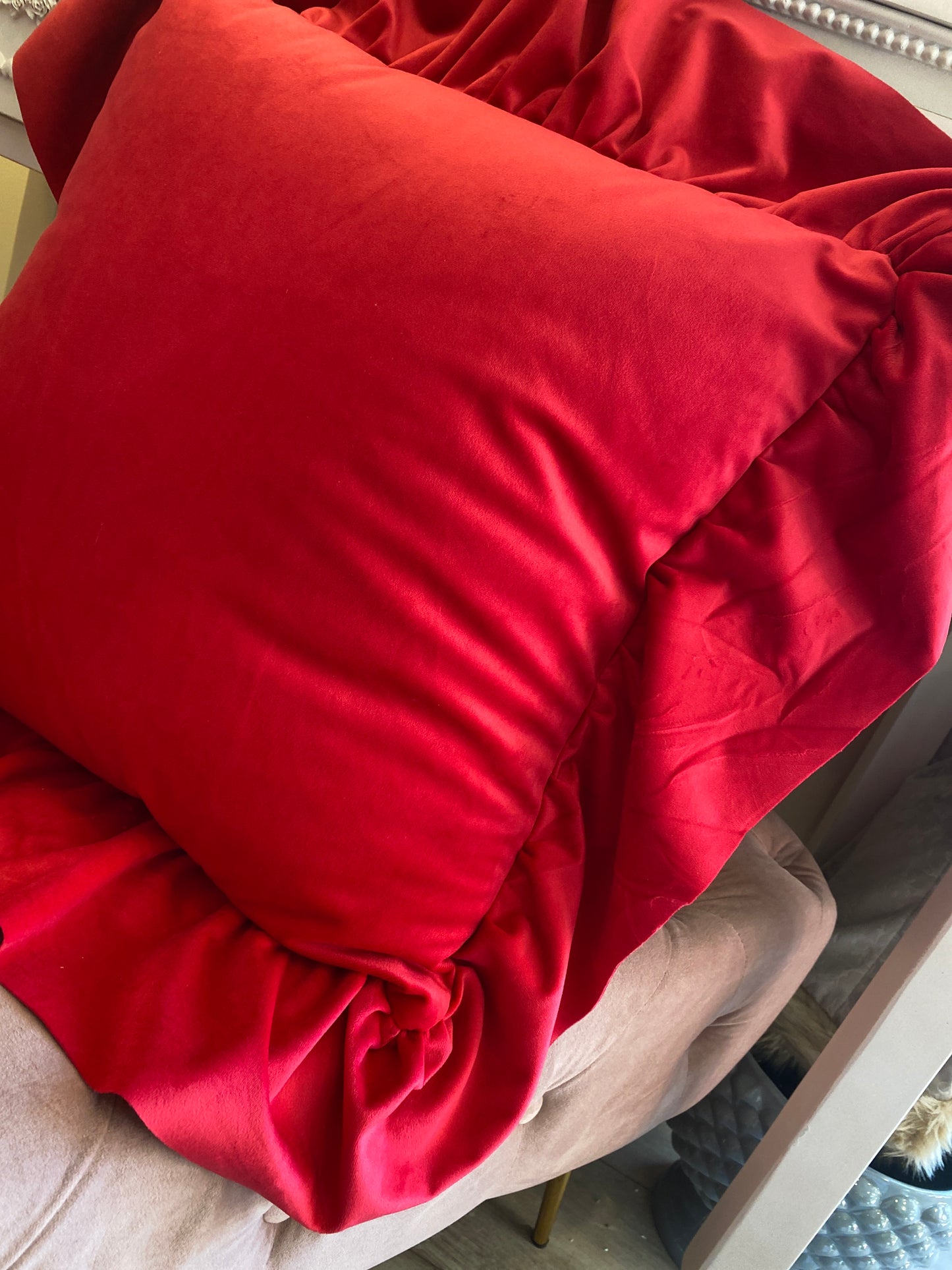 Cuscino in velluto rosso