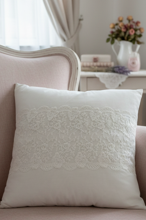 Cuscino arredo marieclaire misura 45x45 colore bianco sfoderabile con imbottitura