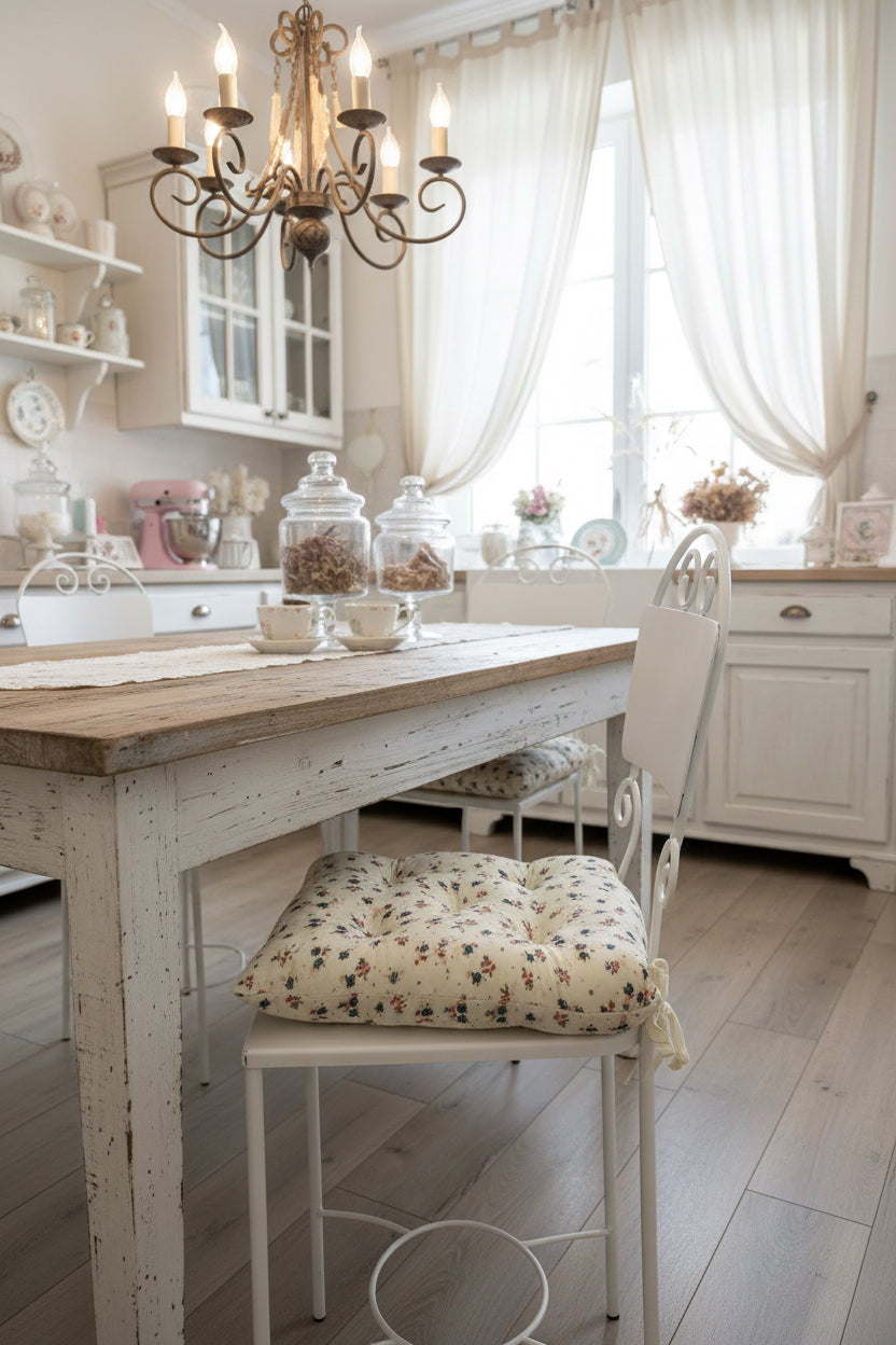 Cuscino, sedia non sfoderabili, 100% cotone in MussoLa misura 40 × 40 con decoro floreale