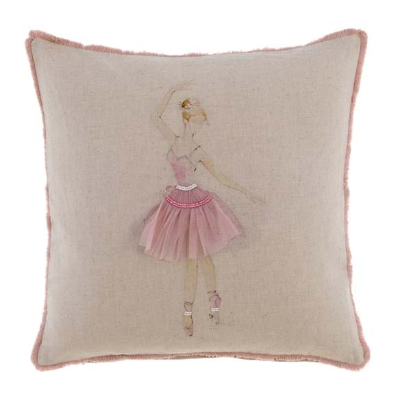CUSCINO STAMPATO E RICAMATO BALLERINA BLANC MARICLO' 45 X 45 A36825