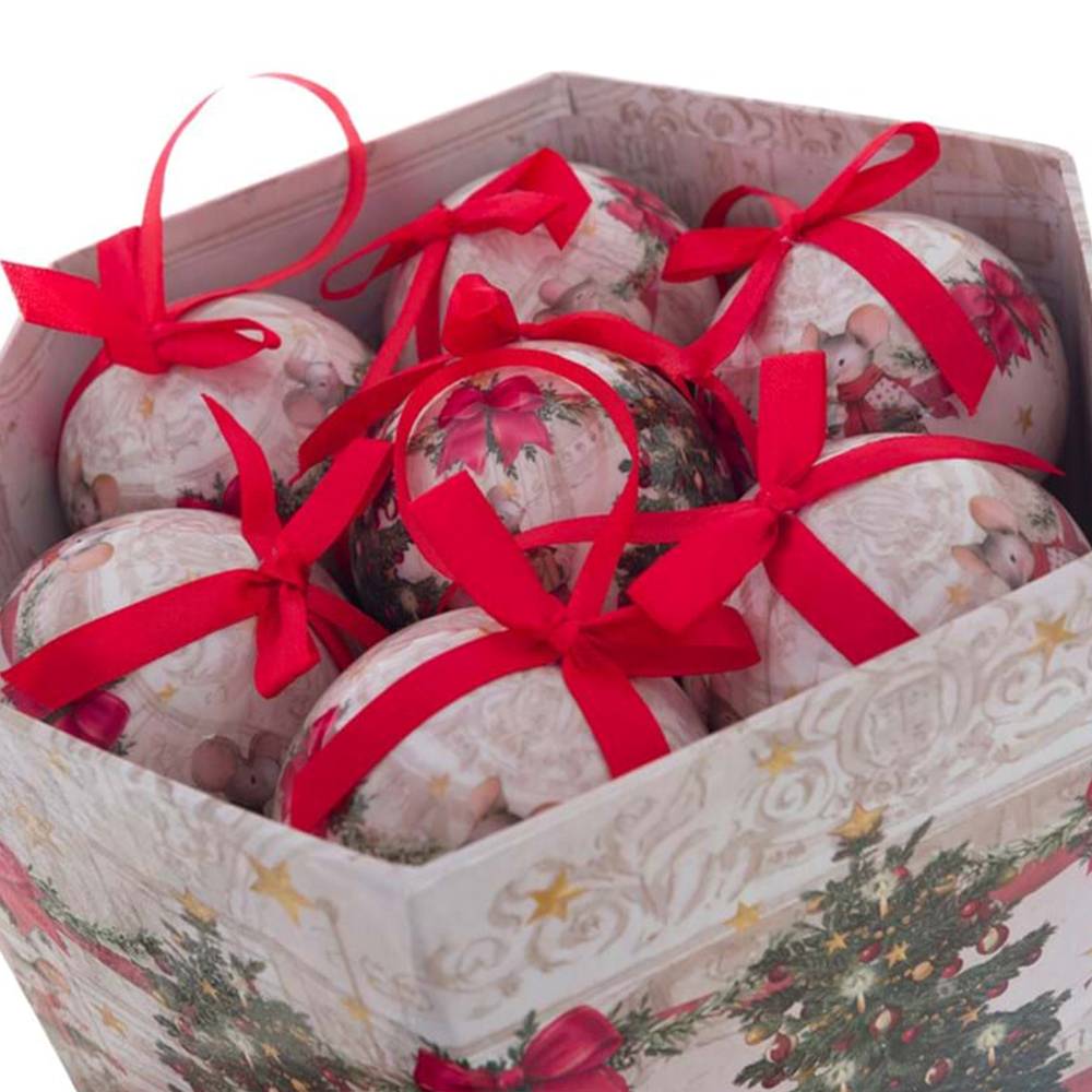 Blanc Mariclò Set 14 Sfere Natalizie Ø7,5 cm Favola di Natale A38897 8016012750187