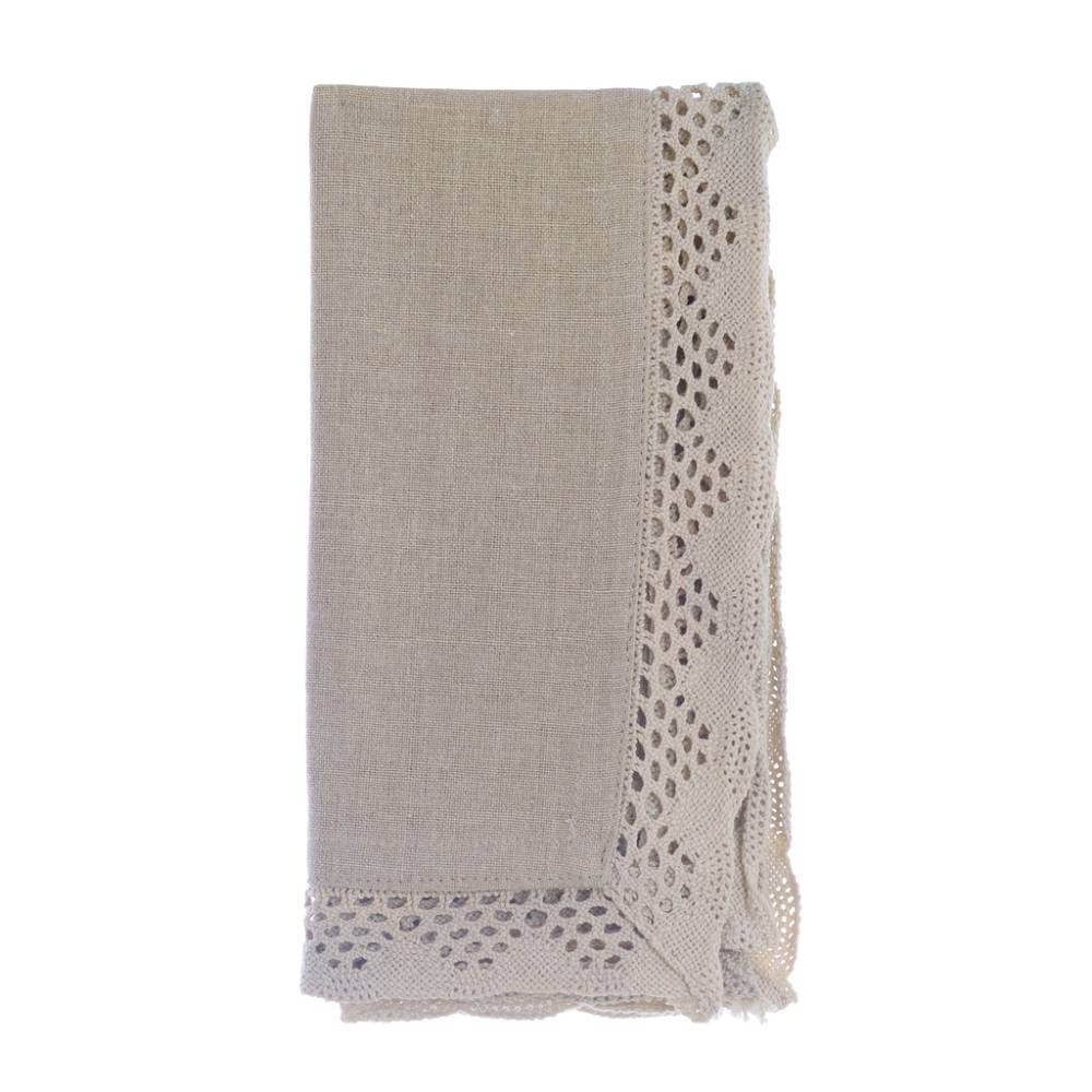 Blanc Mariclo Tovagliolo Infinity Beige con Pizzo 40×40 cm A3899799BG 8016012751504