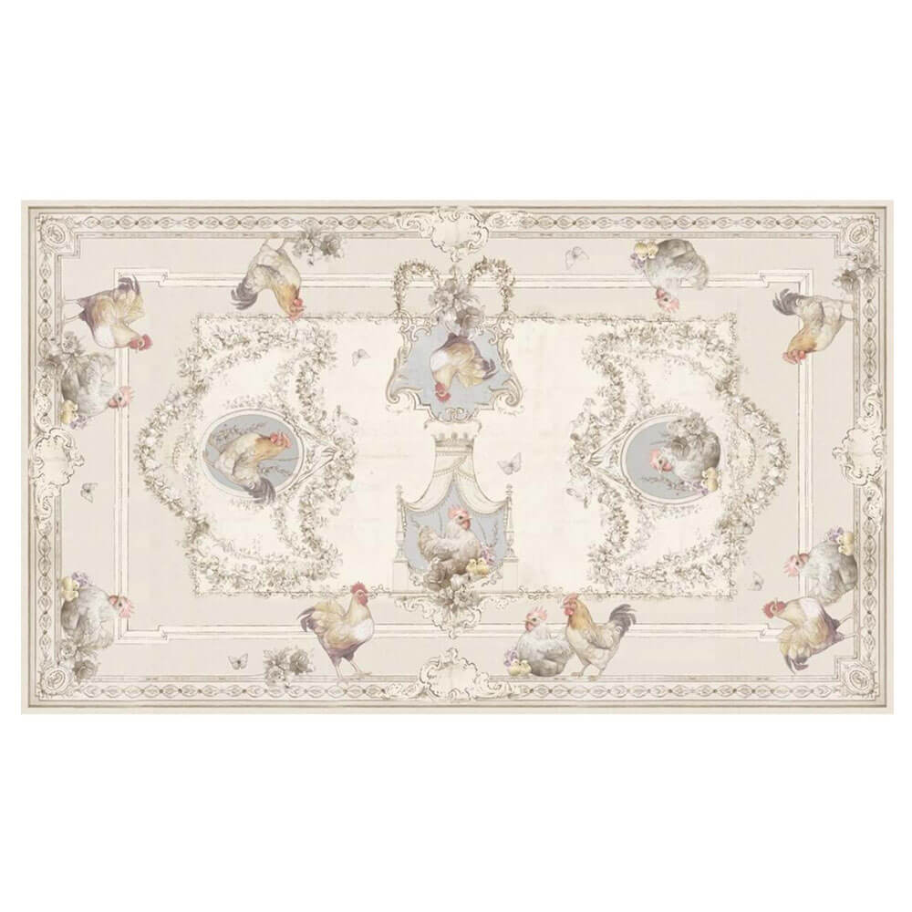 Blanc Mariclò Tovaglia COCO Galline con Volant 160×270