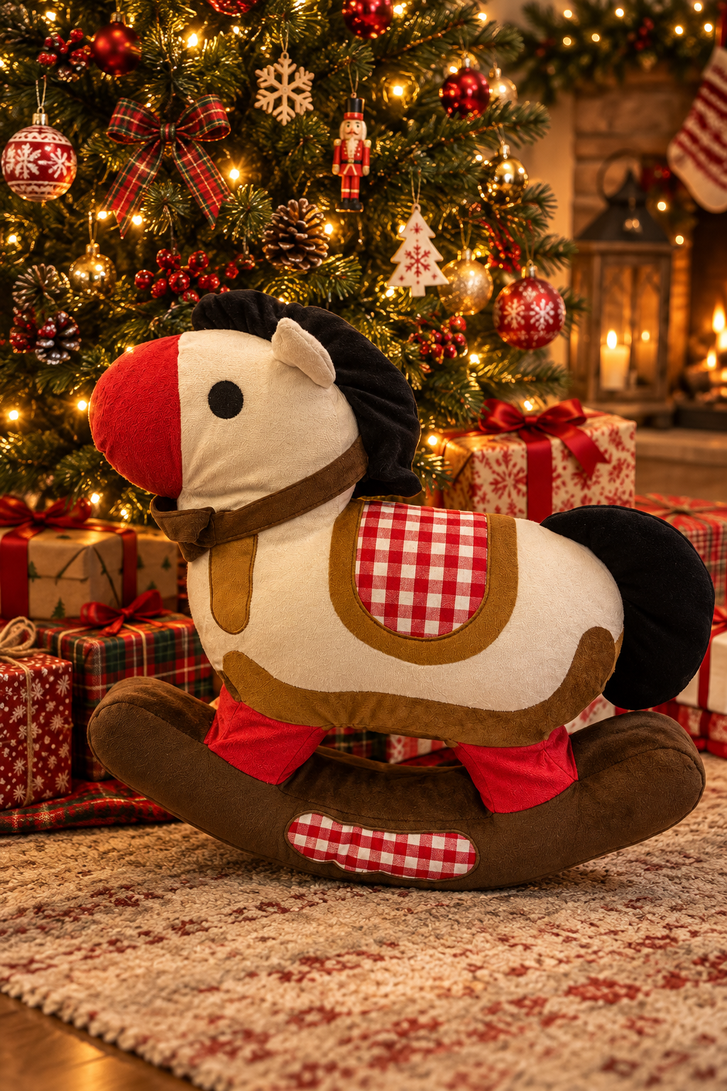 CUSCINO, CAVALLO A DONDOLO IN VELLUTO, MISURA 45 CM, 20 € IN SALDO