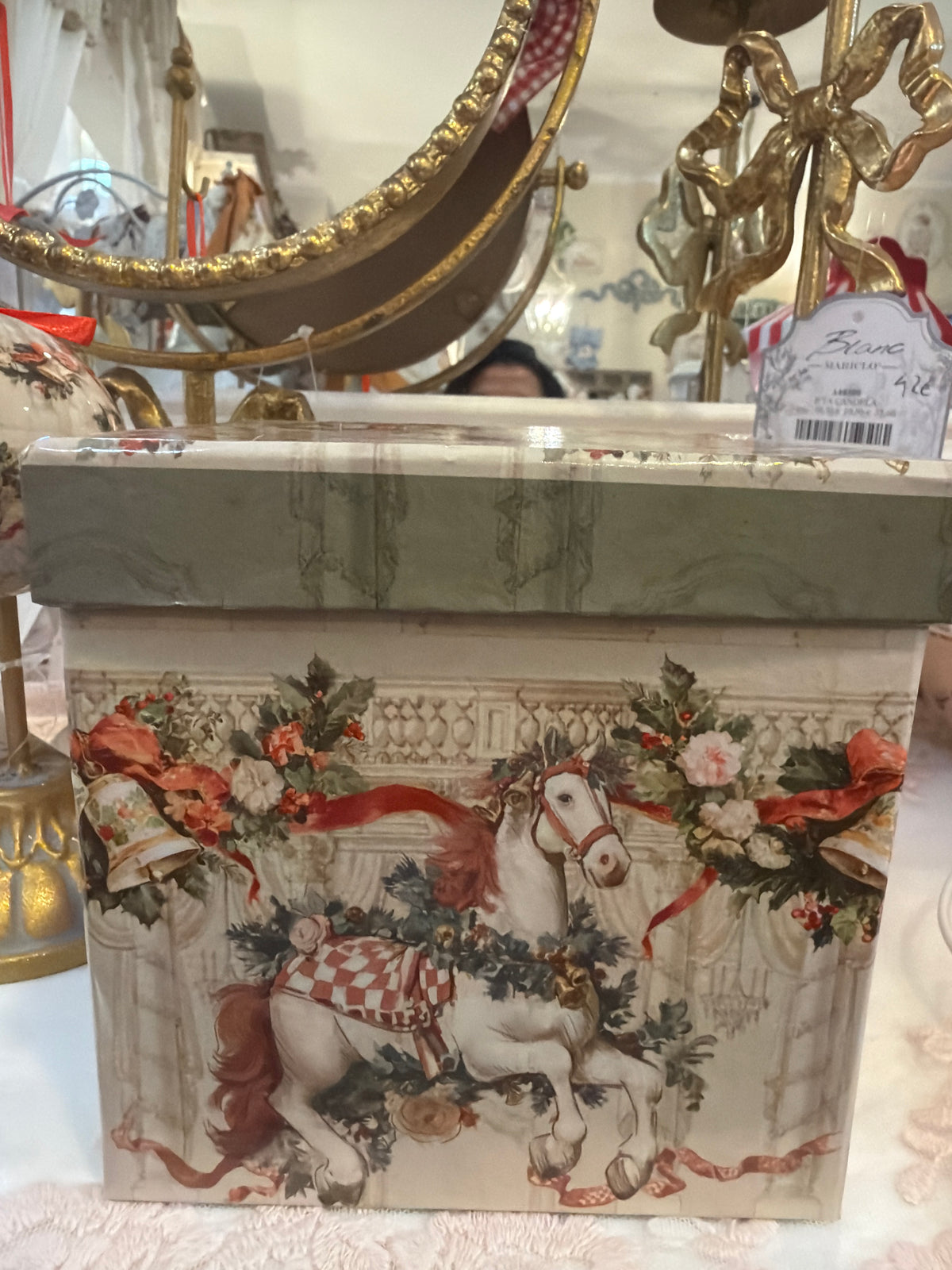 SFERE NATALIZIA CALESSI E CALESSINI BLANC MARICLO’ CON SCATOLA DECORATA 8 SFERE
