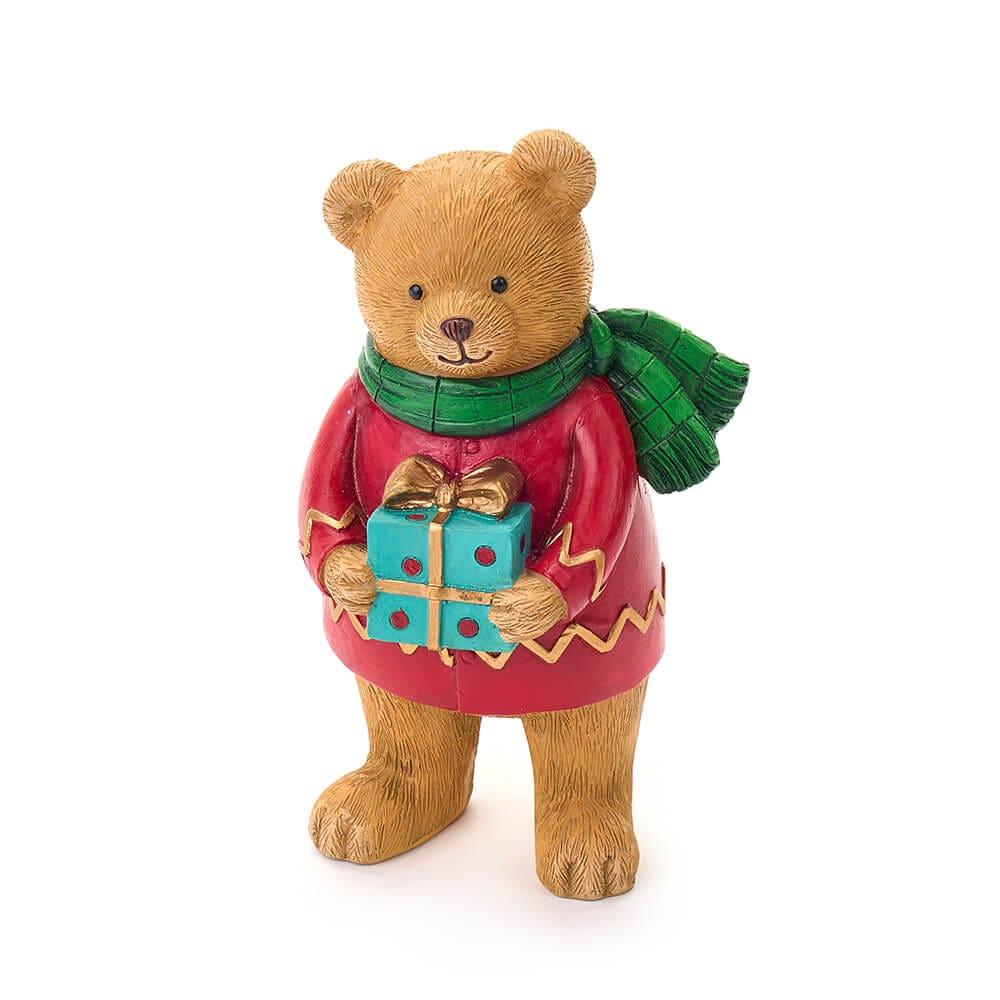 Nuvole di Stoffa Coppia Orsetti Natale Resina 15,5 x 8,5 x 7,5 cm