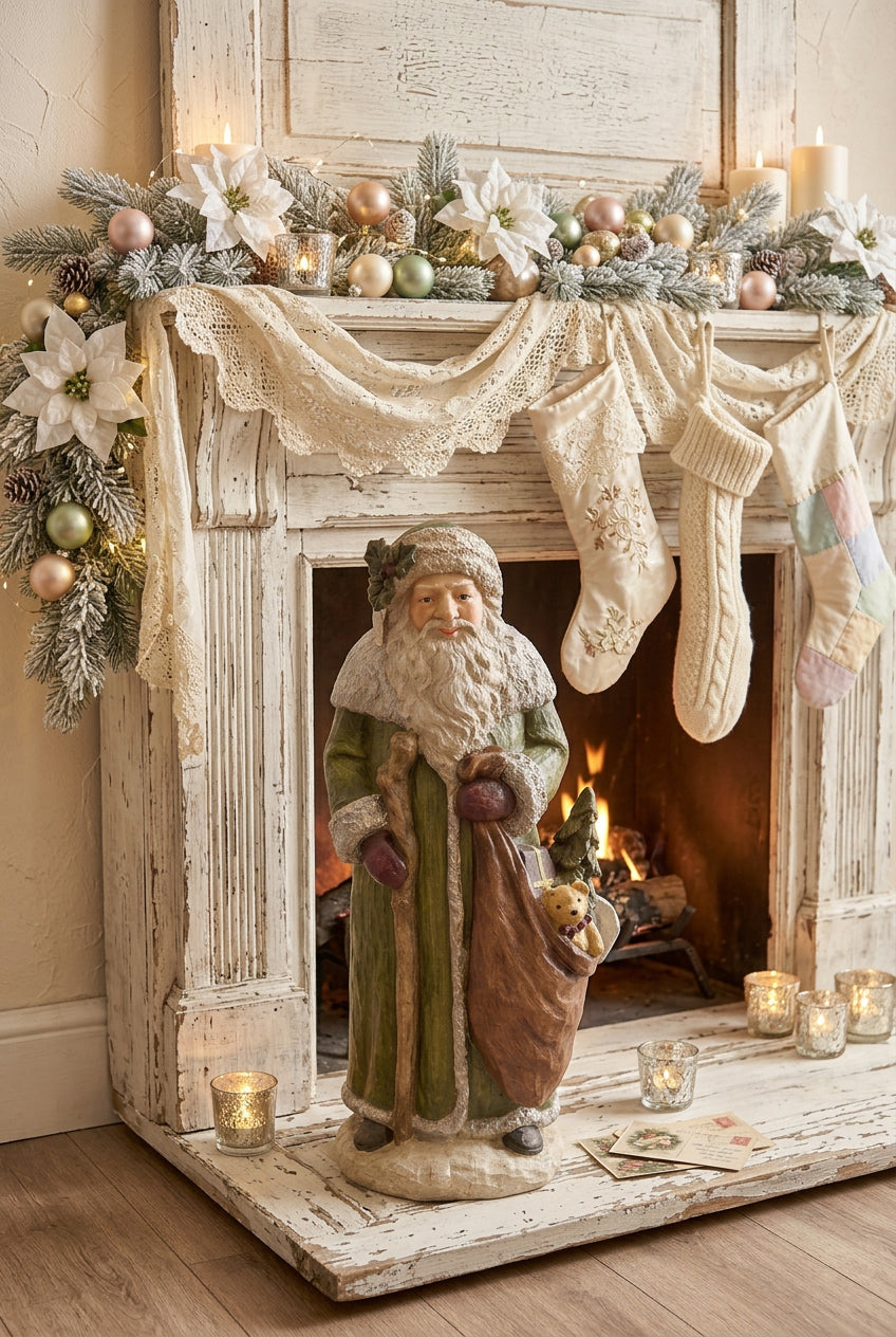 Babbo Natale con sacco in resina