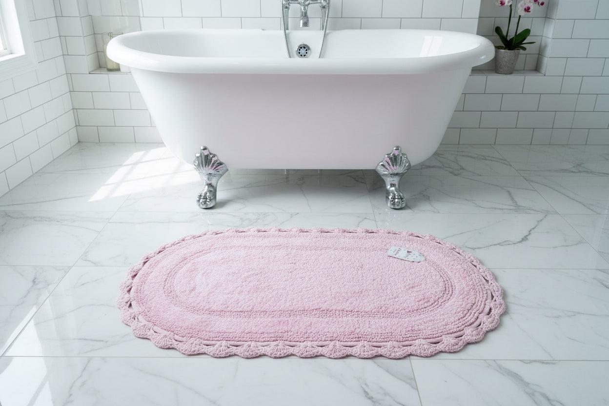 Tappeto oval Lino Atelier 17 misura 40 × 70 colore rosa