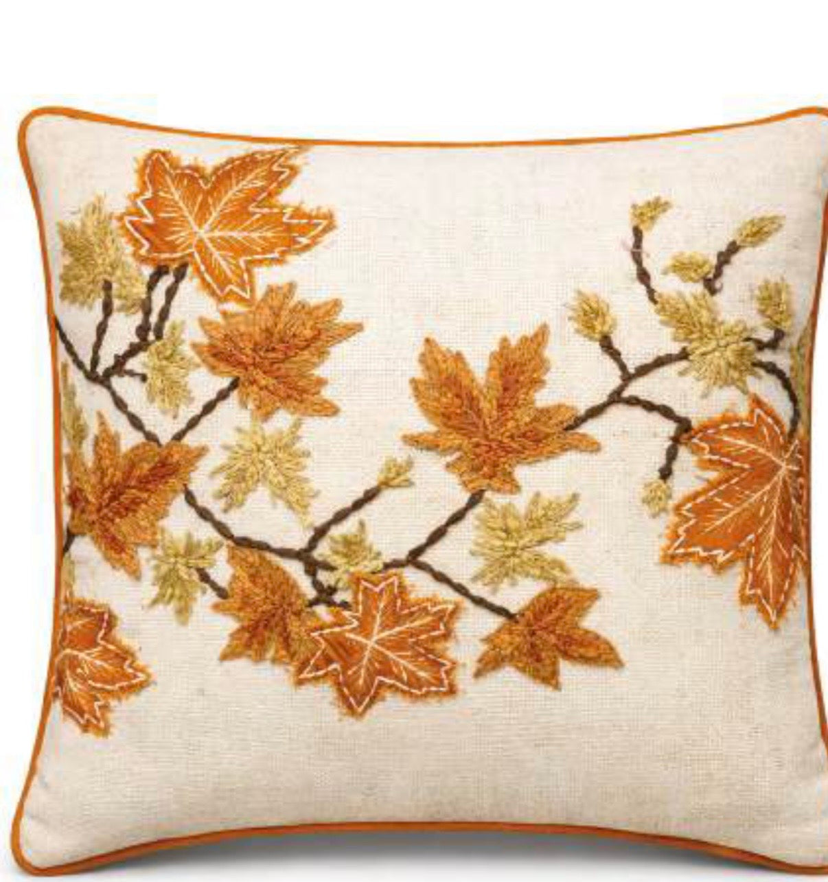 Cuscino arredo decorato foglie caldo autunno