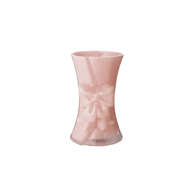 VASO CON FIOCCO VETRO ROSA L'ARTE DI NACCHI COD: OF-53