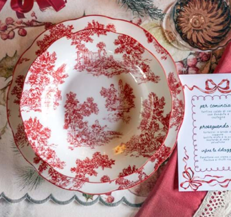 SERVIZIO PIATTI 18PZ (6 POSTI) BLANC MARICLO ROSSO A40575