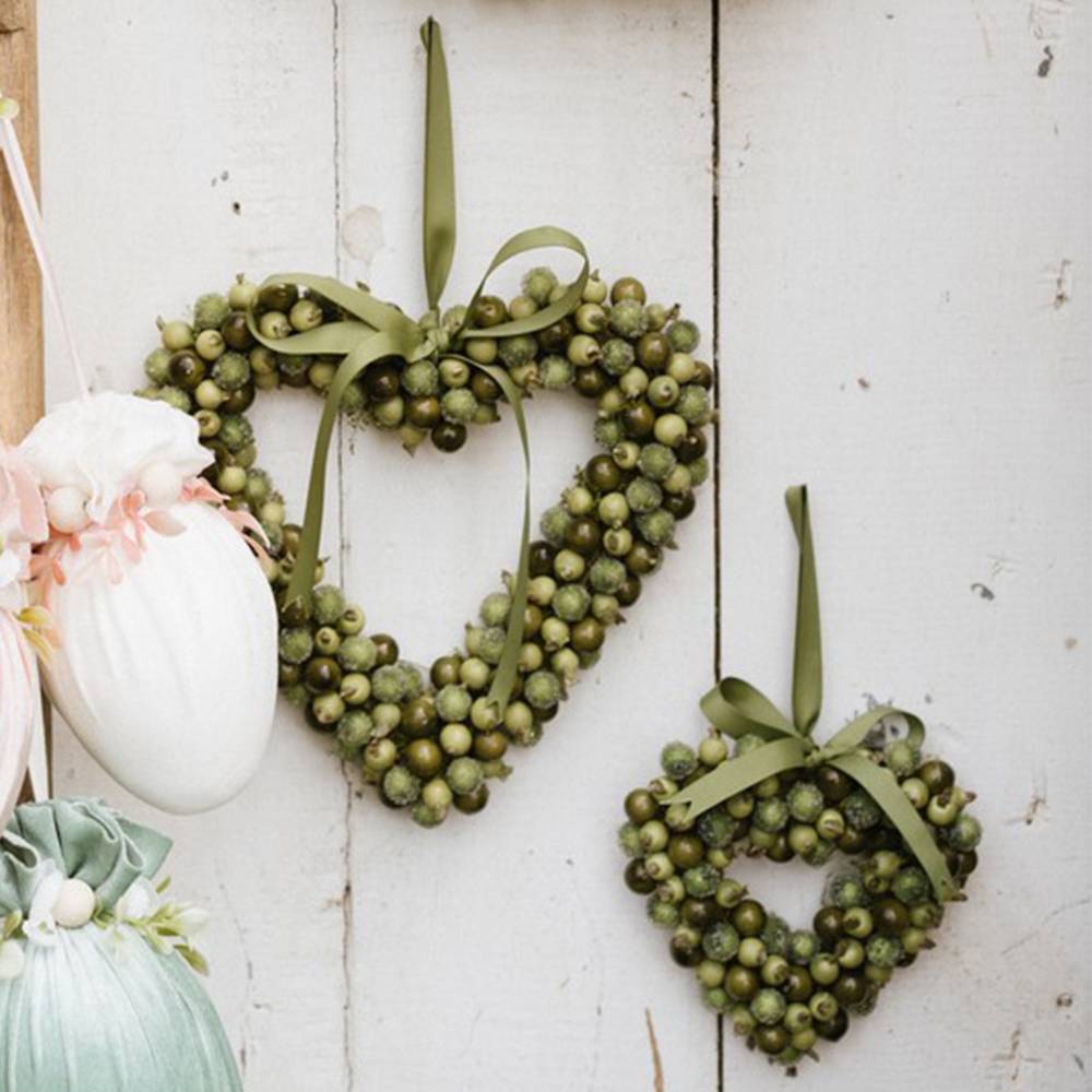 Ghirlanda Cuore con Bacche Verdi Flower Garden