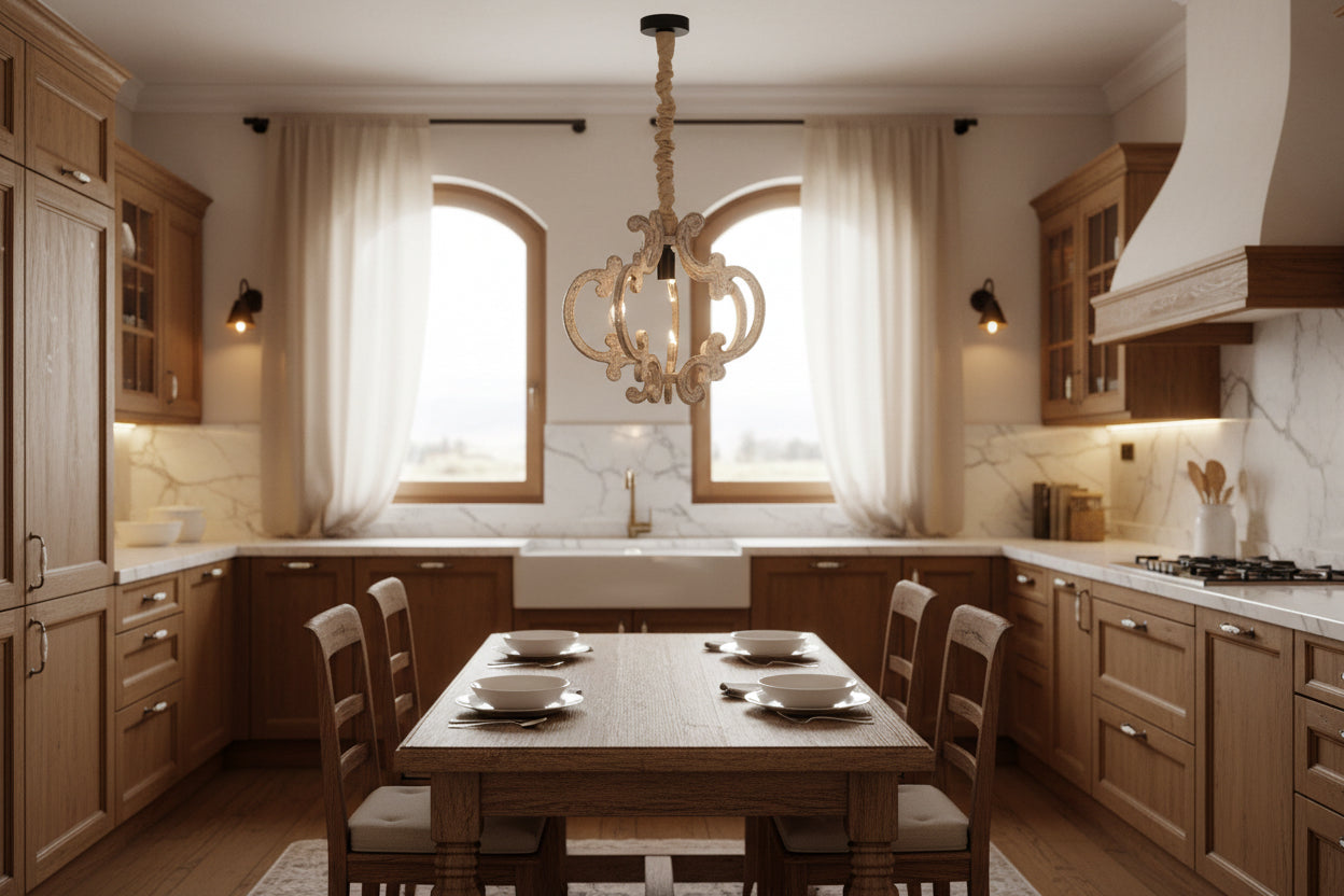 LAMPADARIO H 42 IN LEGNO SP230408