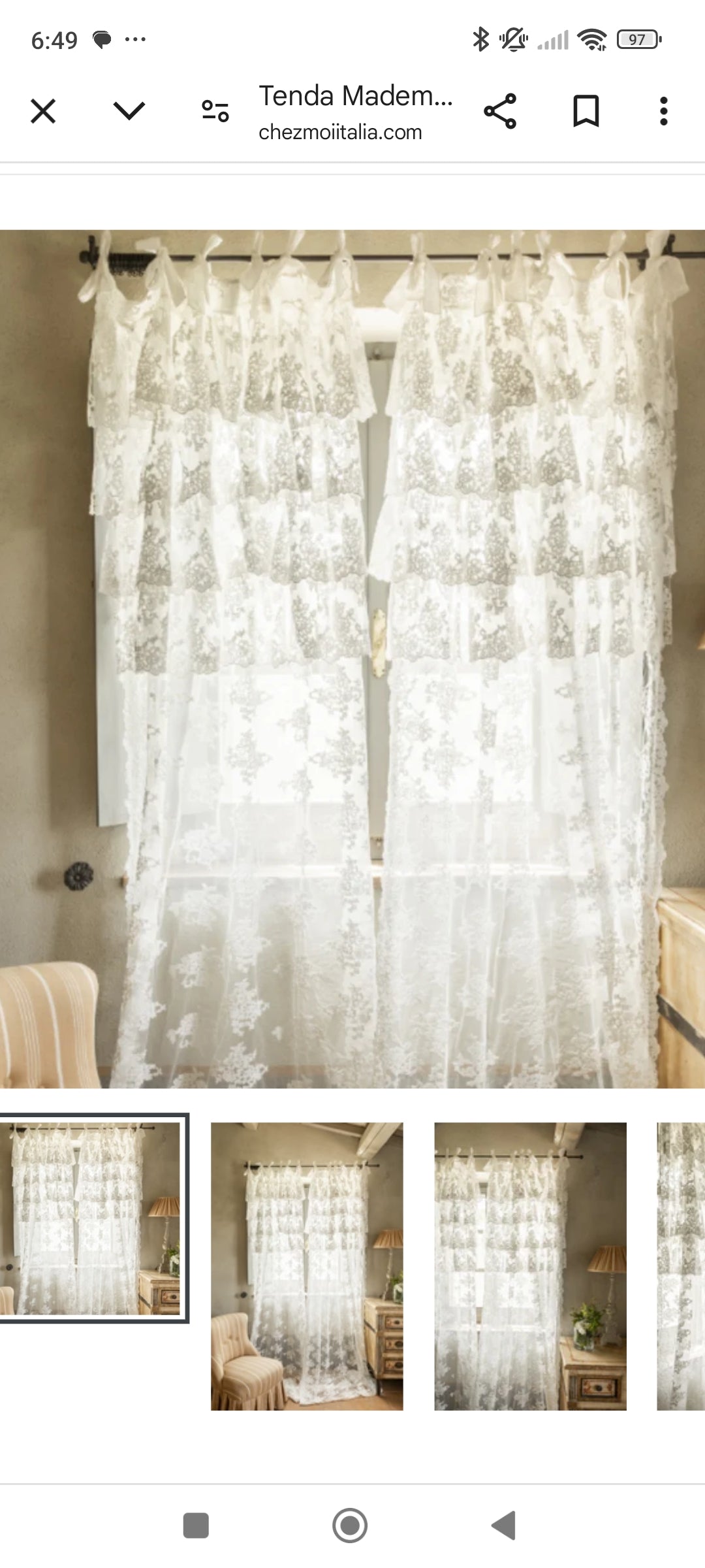 Tenda pizzo flora madamoiselle