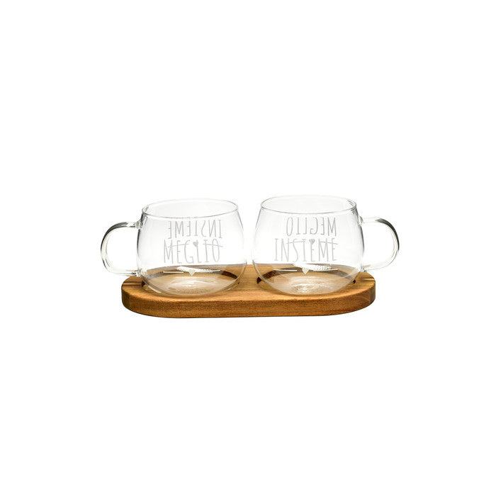 SET TAZZE VETRO BORO INSIEME 22X11X9.5 ZHH250626