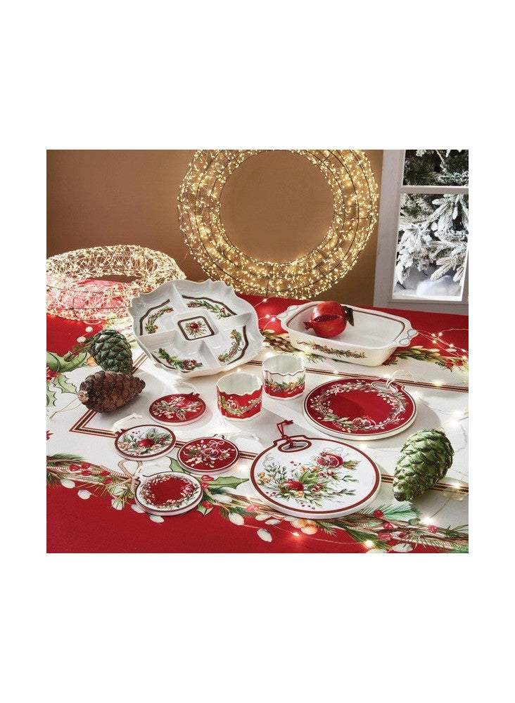 Brandani Forchettine Natalizie Carol Set 6 Pezzi Inox con Manico in Ceramica 89983