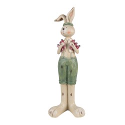 Clayre & Eef Statuetta decorativa Coniglio VERDE 11X10X33 6PR3607