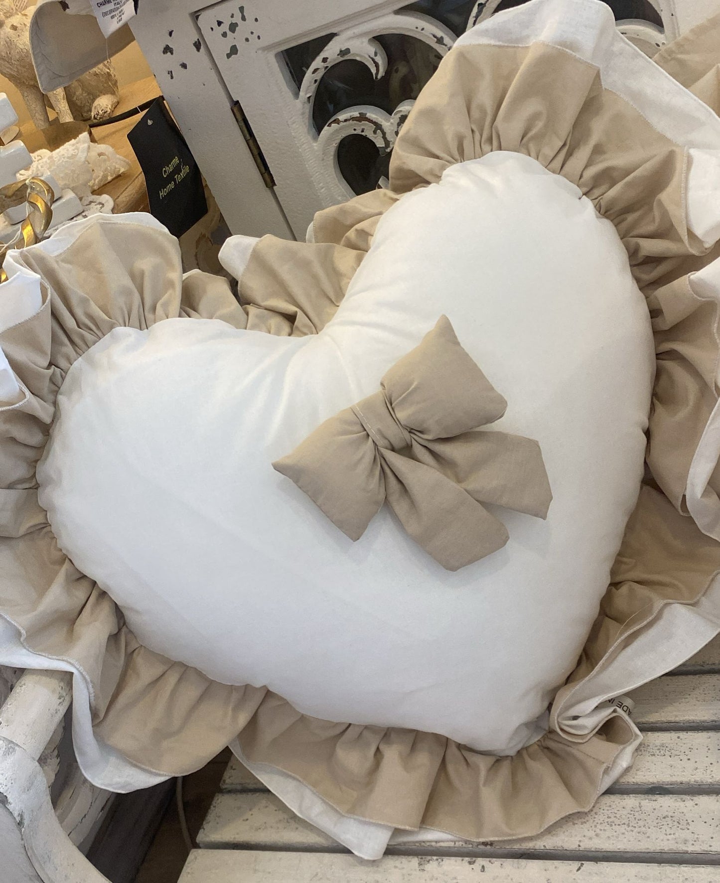 cuscino cuore tortora officina tessile