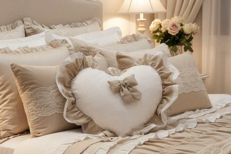 cuscino cuore tortora officina tessile
