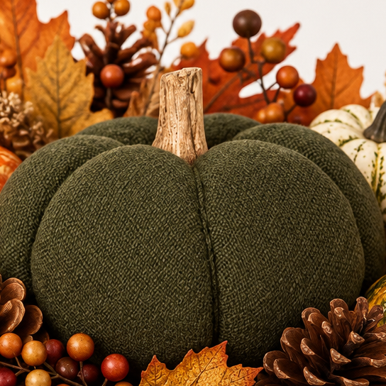 Decorazione Zucca Ø 15x12 cm Verde Poliestere 65395