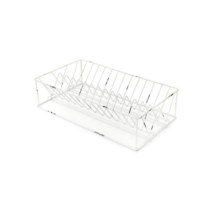 Nuvole di Stoffa Porta piatti in metallo anticato Shabby 40x23x10 cm