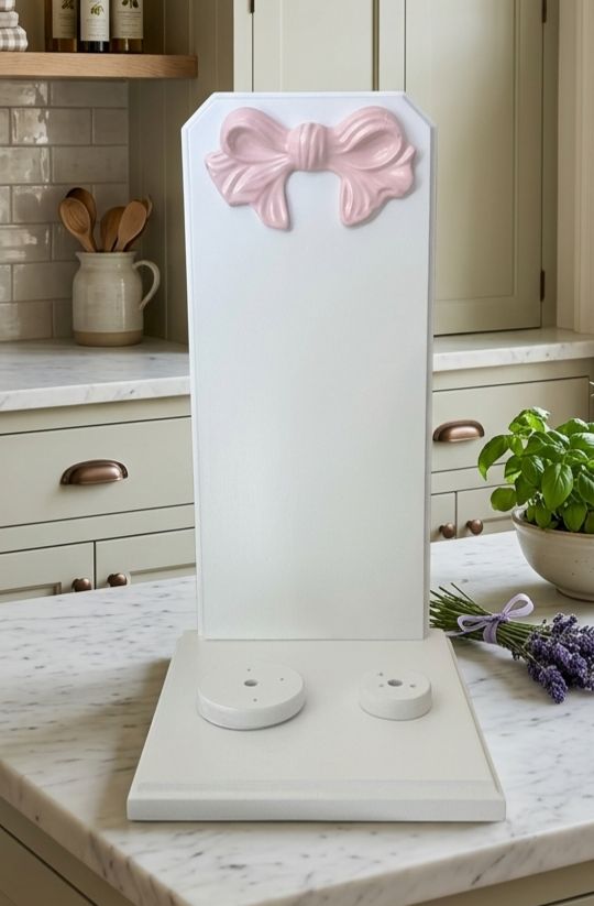 PORTA BICCHIERI IN LEGNO CON DECORO ROSA
