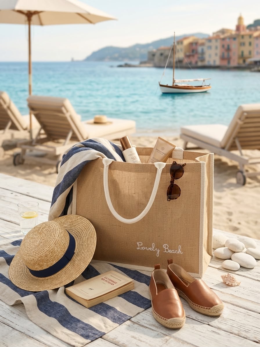 Borsa mare in yutta "LovelyShabby"