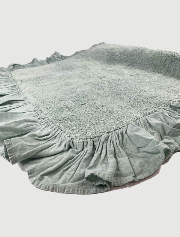 Tappeto ROMANTIQUE 60X180 VERDE PASTELLO Da Bagno Nuvole Di Stoffa