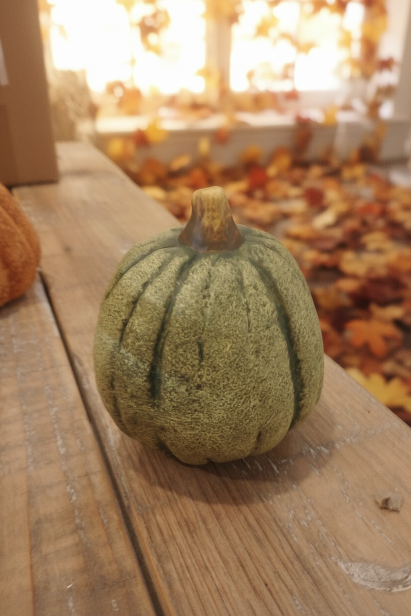 ZUCCA DECORATIVA IN CERAMICA VERDE