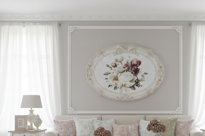 QUADRO OVALE CON FIORI CESARIA ARTE