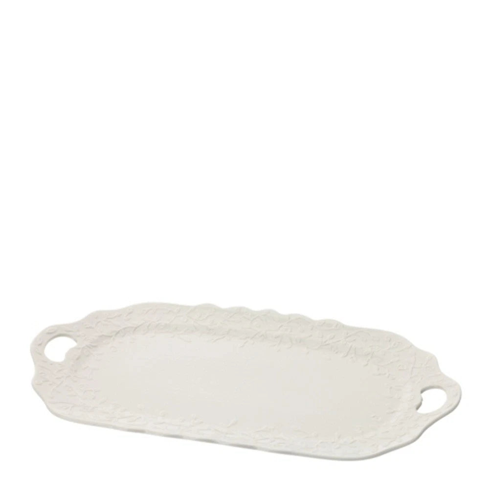 Hervit art. 30192 vassoio ovale porcellana Romance 43x25,5cm bianco