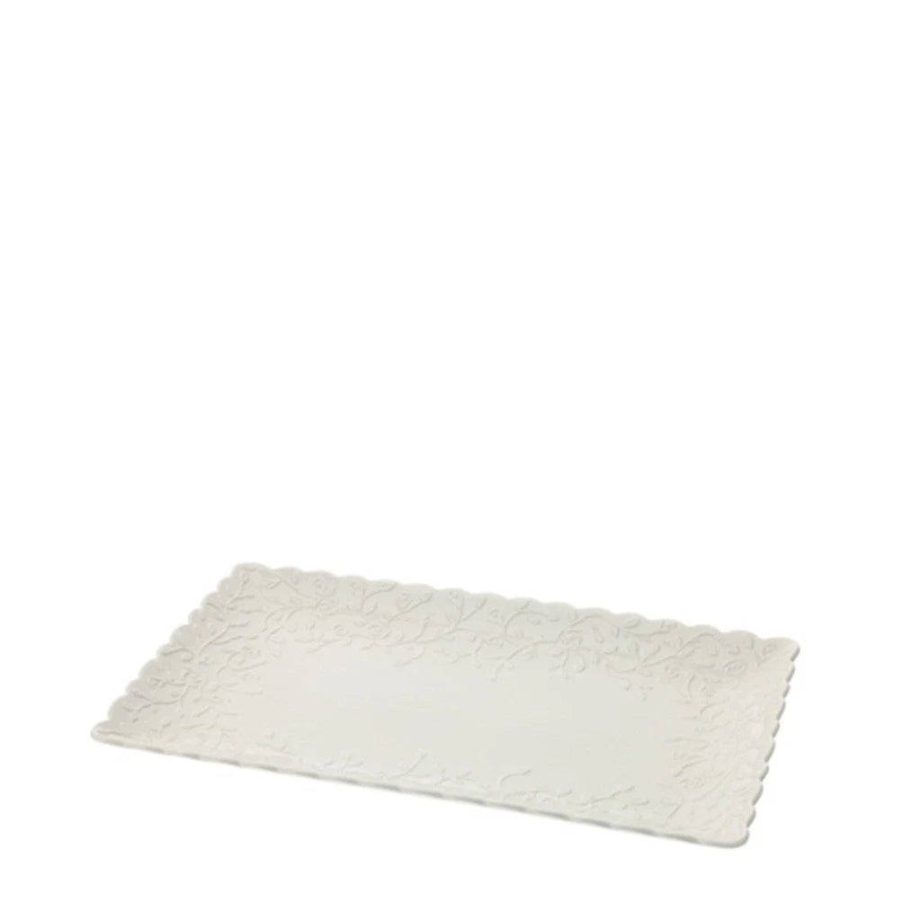 Hervit art. 30190 vassoio rettangolare porcellana Romance 31x18,5cm bianco