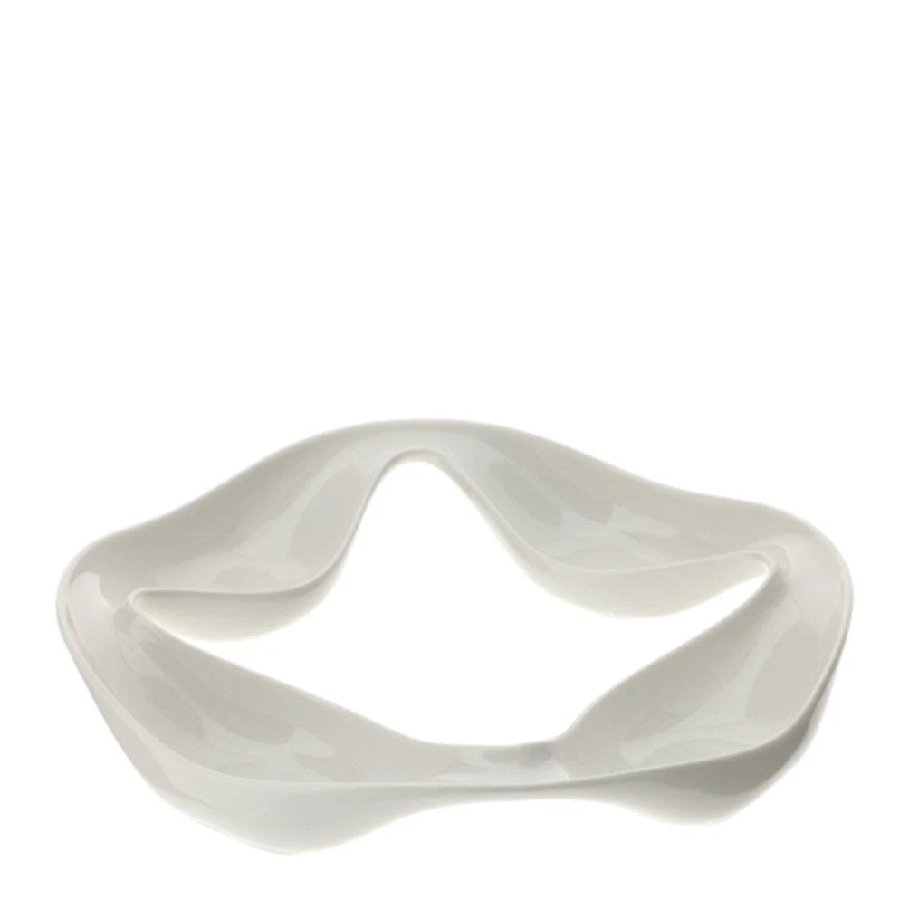 Hervit art. 30470 ciotola porcellana Loop 31xh5,5cm bianca