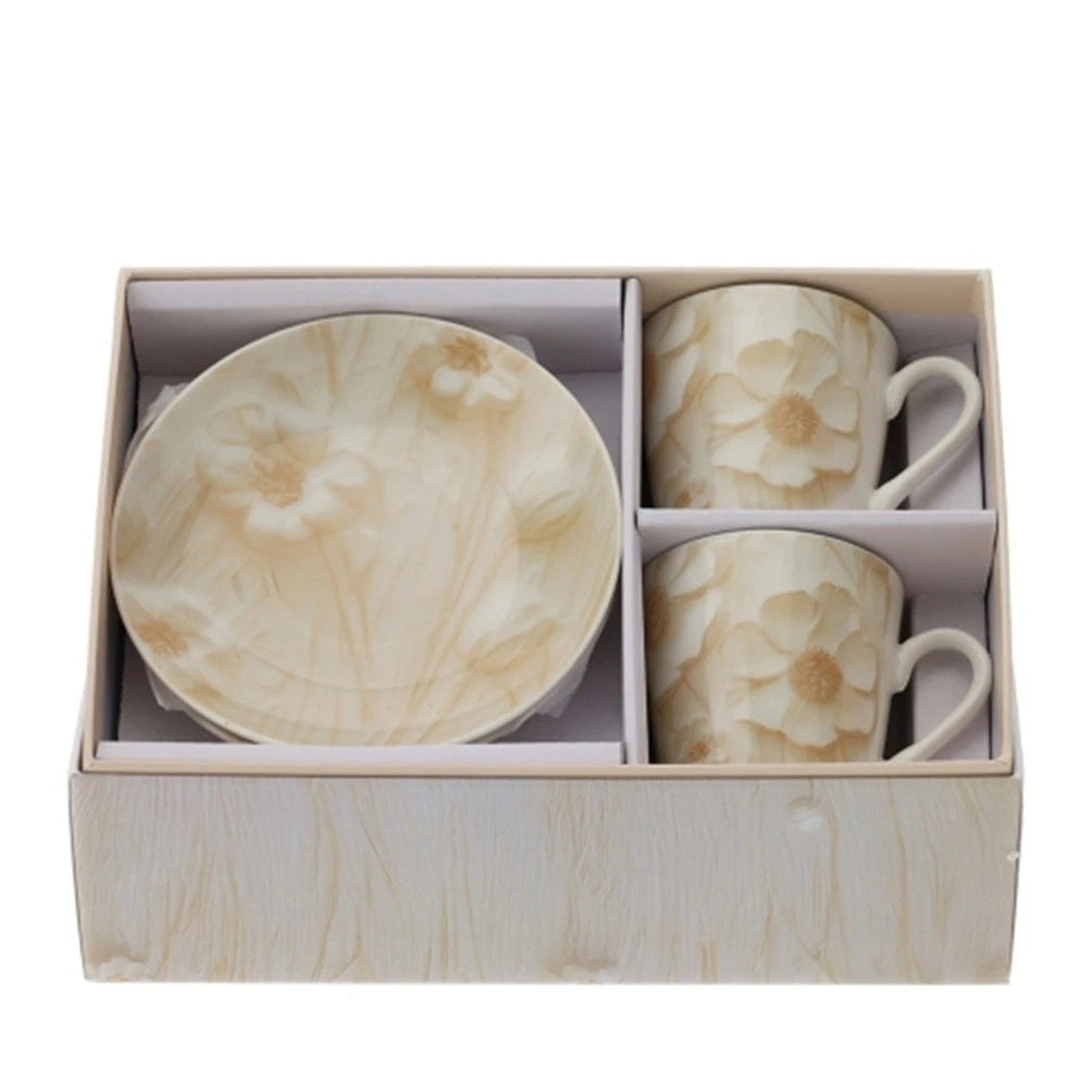Hervit art. 30455 box 2 tazzine caffè Canvas crema 8x6cm
