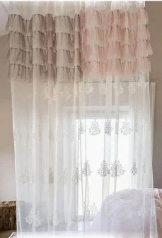 L'ATELIER 17 Tenda in pizzo e tulle "Andromeda" Shabby Chic 140x290 cm 5 varianti (1pz)
