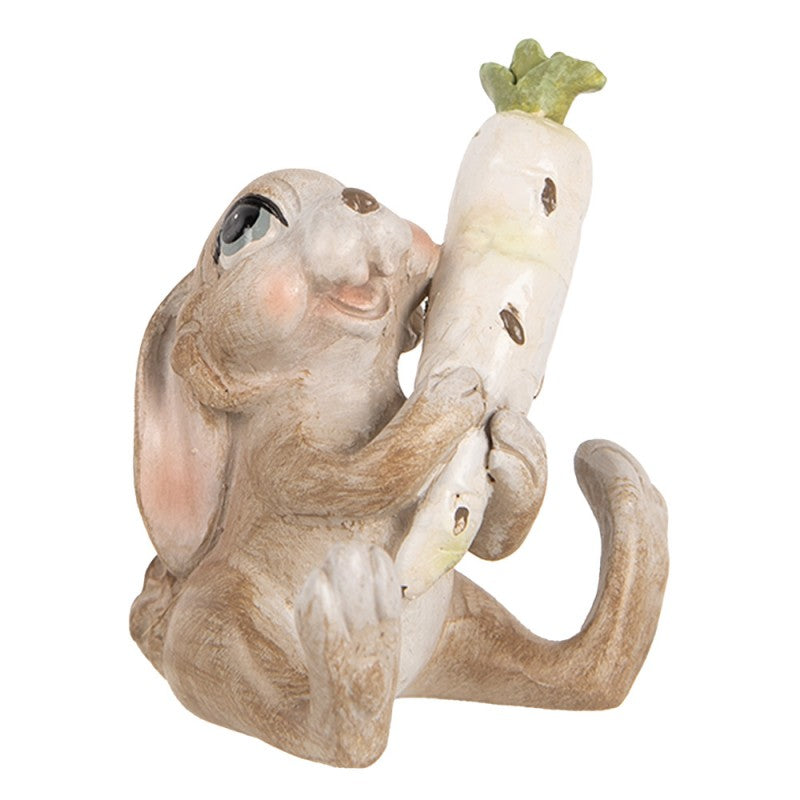Statuetta decorativa Coniglio 6x5x7 cm Beige