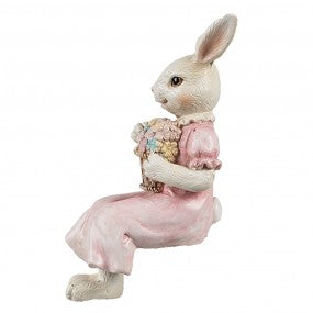 Statuetta decorativa Coniglio 7x5x13 cm Beige