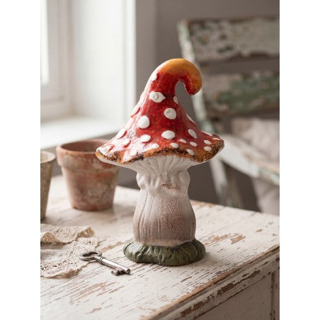 Statuetta decorativa Fungo 11x11x16 cm Rosso Ceramica 6CE2205 8720898125358