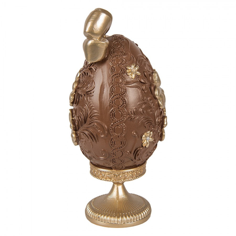 Statuetta decorativa Uovo 10x9x21 cm Marrone