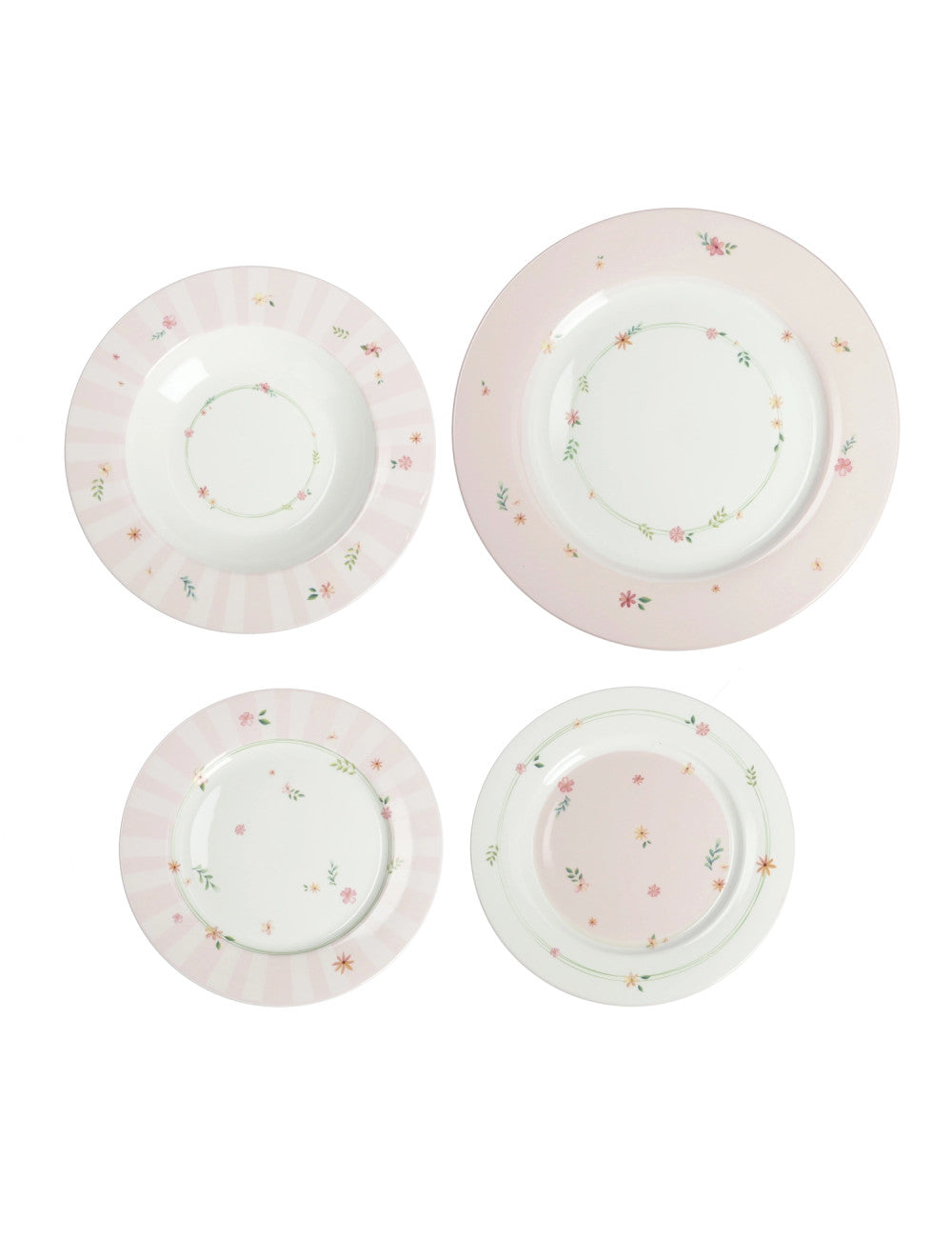 SERVIZIO PIATTI DA 18 PZ POLLINE ROSA NEW BONE 51137